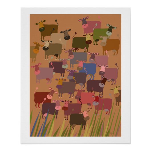 poster herd of cows perfect poster (Voorkant)