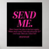 Poster Here Am I Send Me Isaiah 6_8 Christian Bible Verse (Devant)