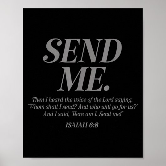 Poster Here Am I Send Me Isaiah 6_8 Christian Bible Verse (Devant)