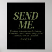 Poster Here Am I Send Me Isaiah 6_8 Christian Bible Verse (Devant)