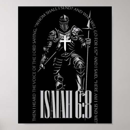 Poster Here Am Send Isaiah 6 8 Crusader Knights Templar (Devant)