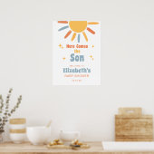 Poster Here Comes The Son Boy Baby Shower Welcome Sign (Cuisine)