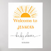 Poster Here comes the sun baby shower welcome (Devant)