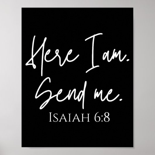 Poster Here I Am Send Me Isaiah 6_8 Bible Verse Christian (Devant)