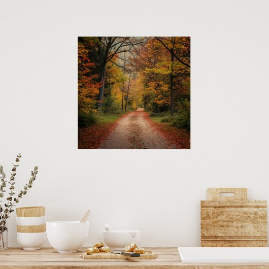 Poster herfst bos (Keuken)
