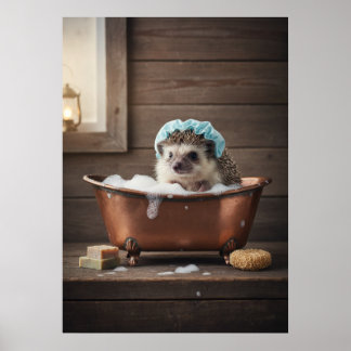 Poster Hérisson dans la baignoire