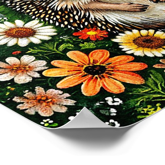 Poster Hérisson de dessin mignon (Coin)