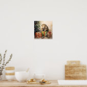 Poster Hérisson de Noël adorable imprimé (Cuisine)