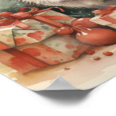 Poster Hérisson de Noël adorable imprimé (Coin)