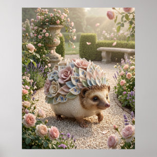 Poster Hérisson en porcelaine luminaire de jardin