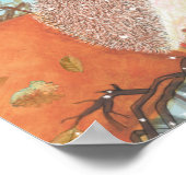 Poster Hérisson et premiers flocons de neige (Coin)