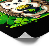 Poster Hérisson Jour de la Saint Patrick mignon Hérisson (Coin)
