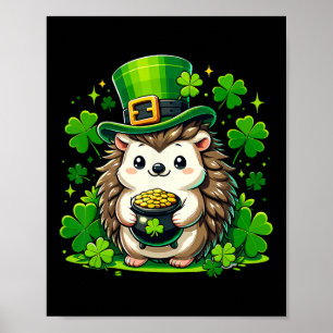 Poster Hérisson Jour de la Saint Patrick mignon Hérisson