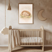 Poster Hérisson Mignon Endormi Chambre Enfants Neutre