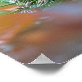 Poster Hérisson mignon tenant un parapluie de feuilles (Coin)