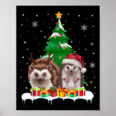 Poster Hérisson Noël Lumière Père Noël Reindeer Noël (Devant)