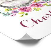 Poster Hérisson peint à la main Fleur personnalisée (Coin)