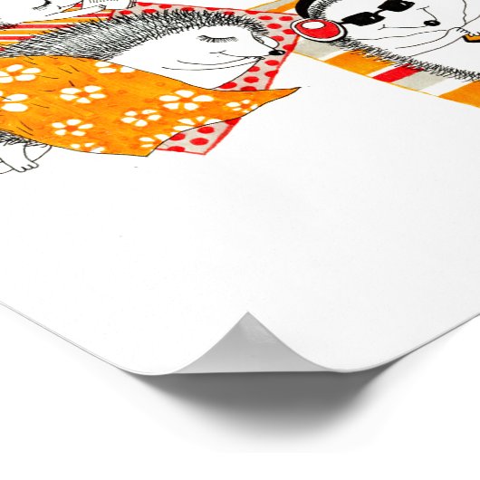 Poster Hérisson sur la plage (Coin)