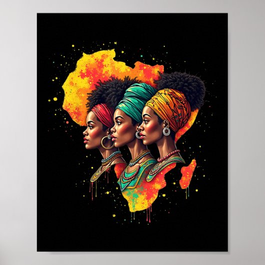 Poster Heritage Design Junetdix Black Woman Pride Afric (Devant)