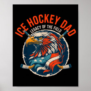 Poster Héritage du terrain - Papa hockey sur glace