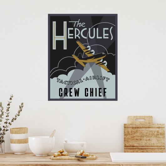 Poster Herk Deco - Custom C-130H Edition (Cuisine)