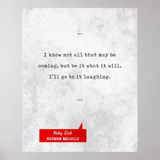 Poster Herman Melville Cite Moby Dick Citation Littéraire (Devant)