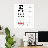 Poster Herman Snellen Eye Chart pour estimer l'acuité vis (Bureau à domicile)