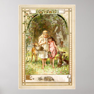 Poster Hermann Vogel - rouge de neige blanc et de rose
