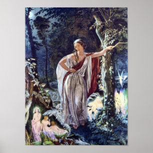 Poster Hermia et les Fées Art Fairy Victorien Imprimer