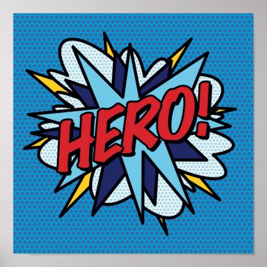 Poster HERO Comédie Livre Pop Art Moderne Fun Retro (Devant)