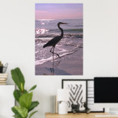 Poster Héron à flâner (Bureau à domicile)