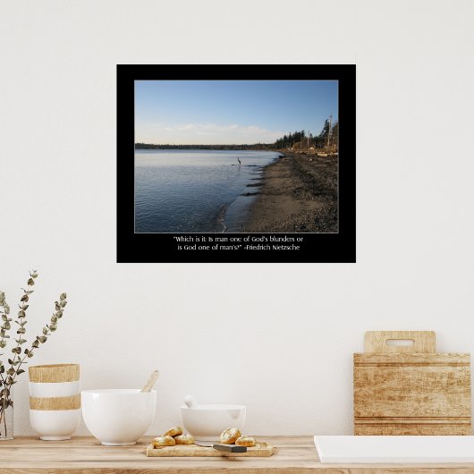 Poster Heron avec la citation Nietzsche (Cuisine)