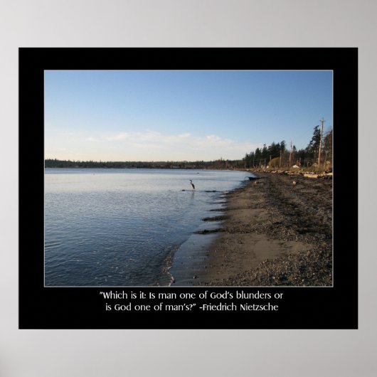 Poster Heron avec la citation Nietzsche (Devant)