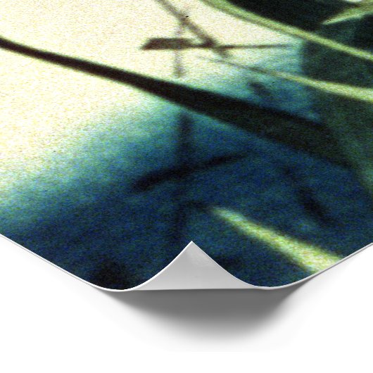 Poster Héron blanc et iris (Coin)