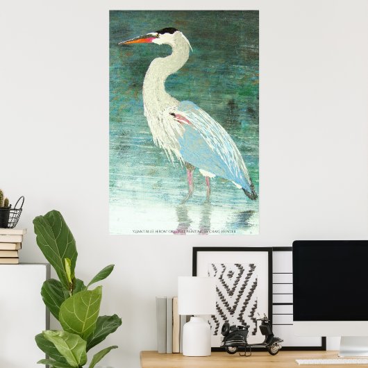 Poster héron bleu géant (Bureau à domicile)