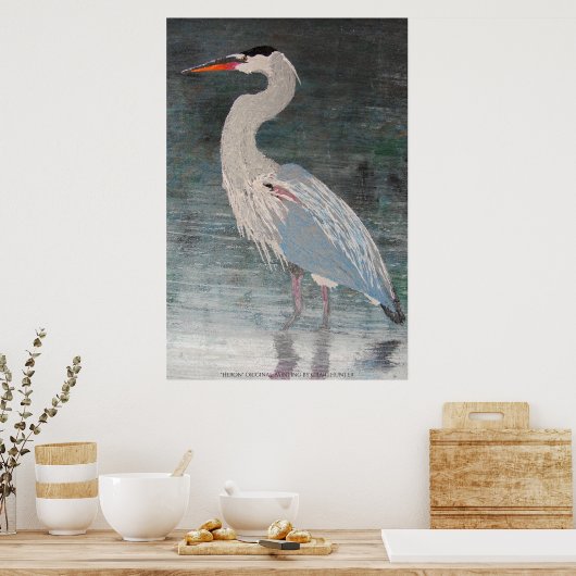 Poster héron bleu géant (Cuisine)