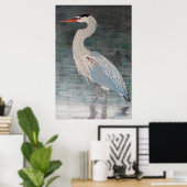 Poster héron bleu géant (Bureau à domicile)