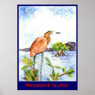 Poster Heron de l'île de Mangrove