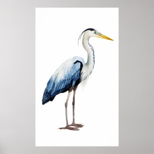 Poster Héron fait sur commande de l'oiseau marin II