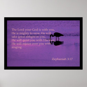 Poster héron pacifique avec zéphanie 3:17