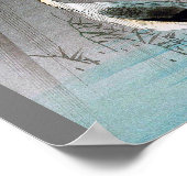 Poster Héron vert en pluie, Watanabe Seitei (Coin)