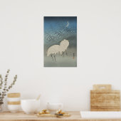 Poster Hérons blancs et lune, Ohara Koson (Cuisine)