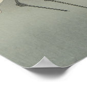 Poster Hérons blancs et lune, Ohara Koson (Coin)