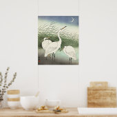 Poster Hérons en eau douce par Ohara Koson (Cuisine)