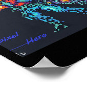Poster Héros (90's Retro Vidéo Jeu Pixel Style Art) (Coin)