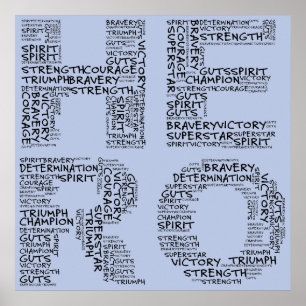 Poster Héros dans la lutte contre le cancer (Texte noir)