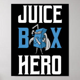 Poster Héros Diabète de boîte de jus Blue Ribbon Endocrin