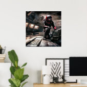 Poster Héros SF à bord du vaisseau spatial 3 (Bureau à domicile)