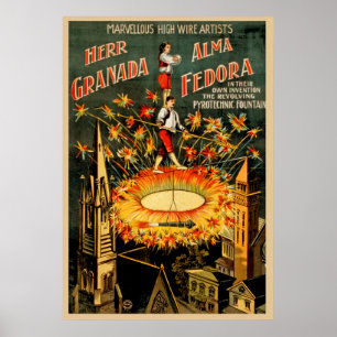 Poster Herr Granada, Alma Fedora Artistes Vintages du fil