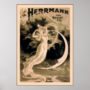 Poster Herrmann the Great Co. ~ 1898 ~ Vintage Magician